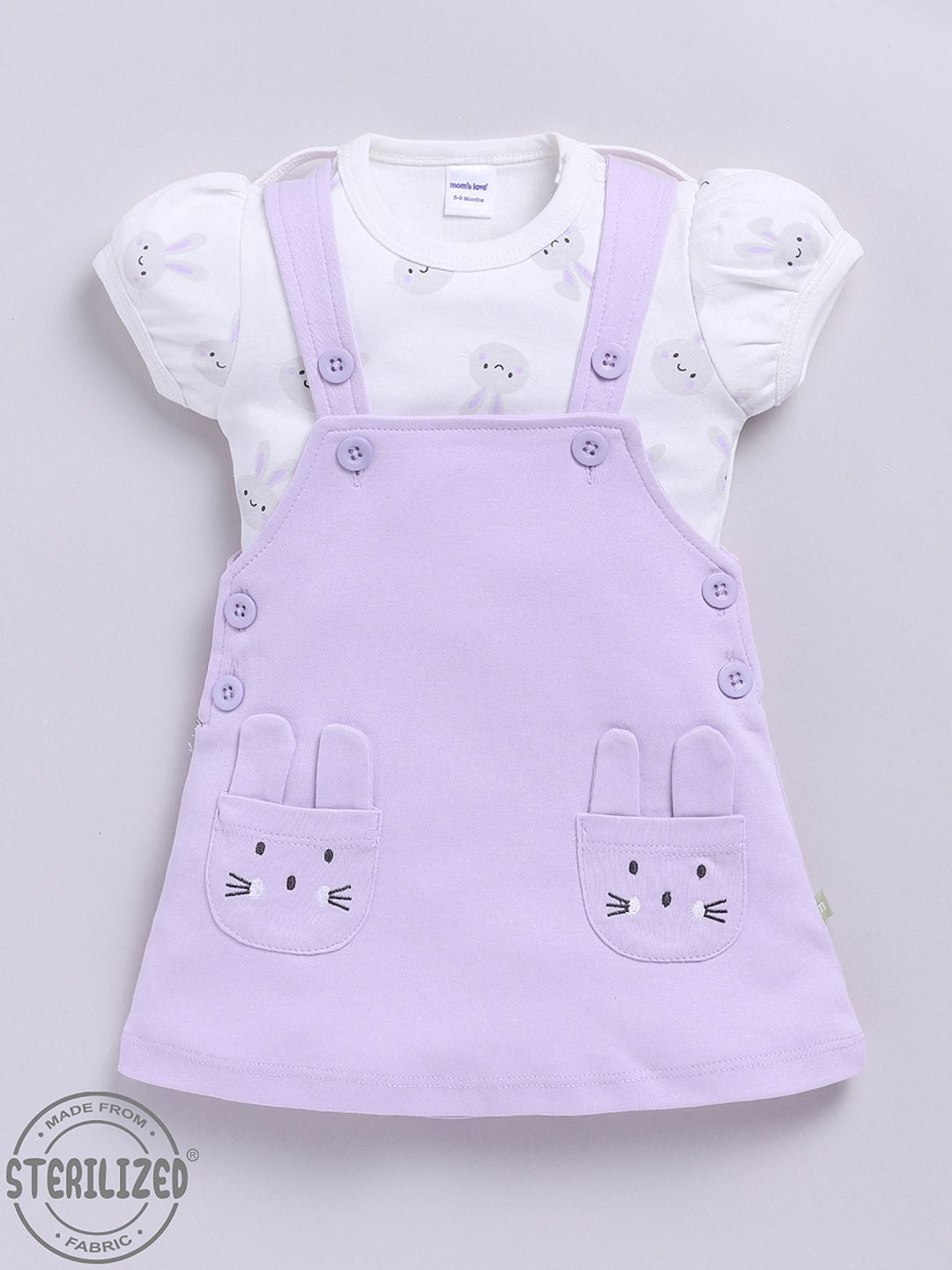 Moms Love Infant Girls Pure Cotton A-Line Dress With Top