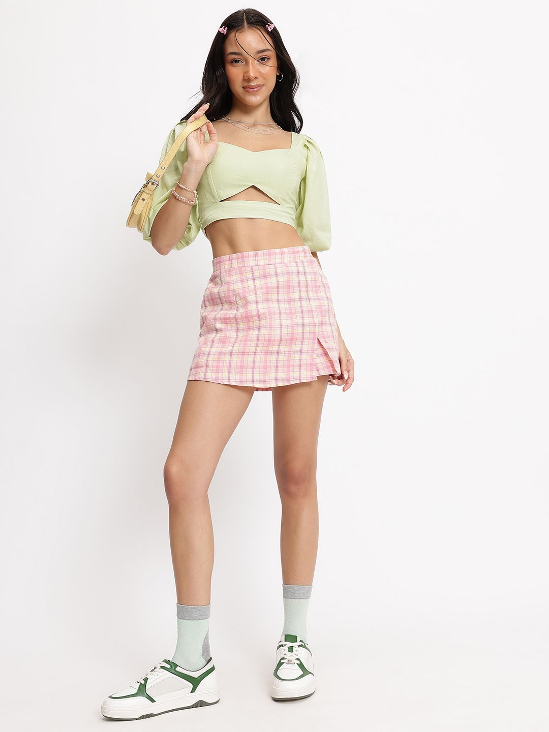DressBerry Smock Serenade Cut-Out Sweetheart Neck Crop Top