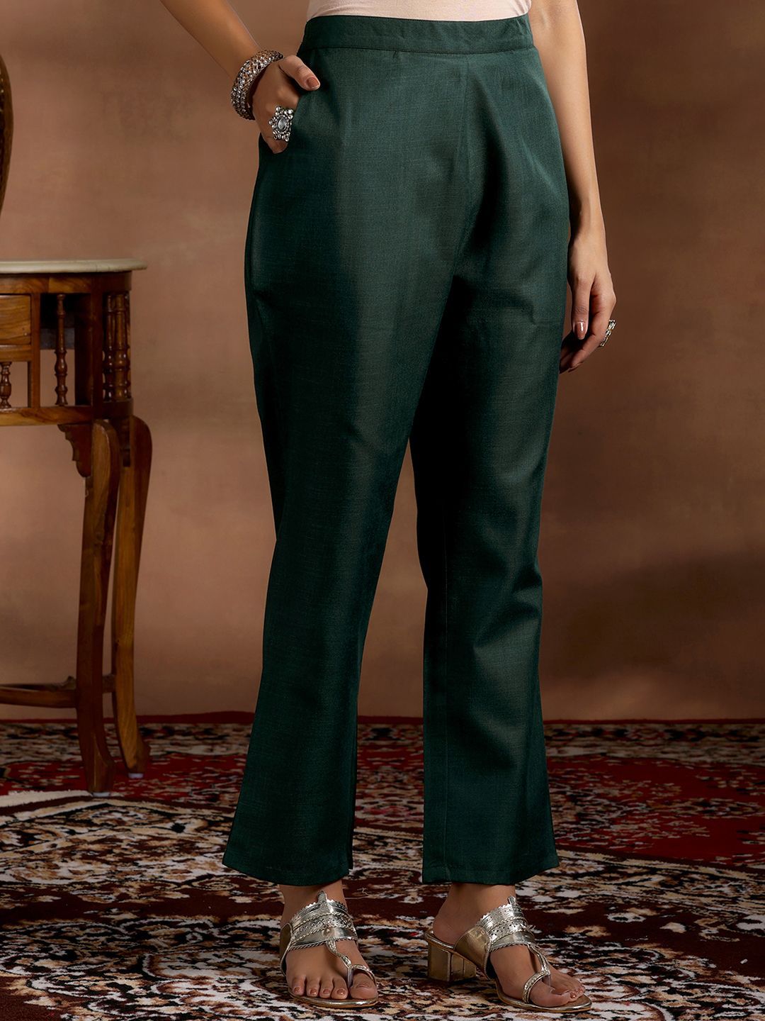 Libas Notched Neck Straight Kurta with Trousers & Dupatta