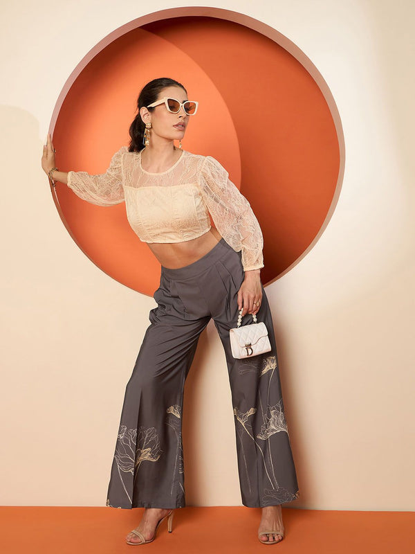 Antheaa Women Smart High-Rise Trousers