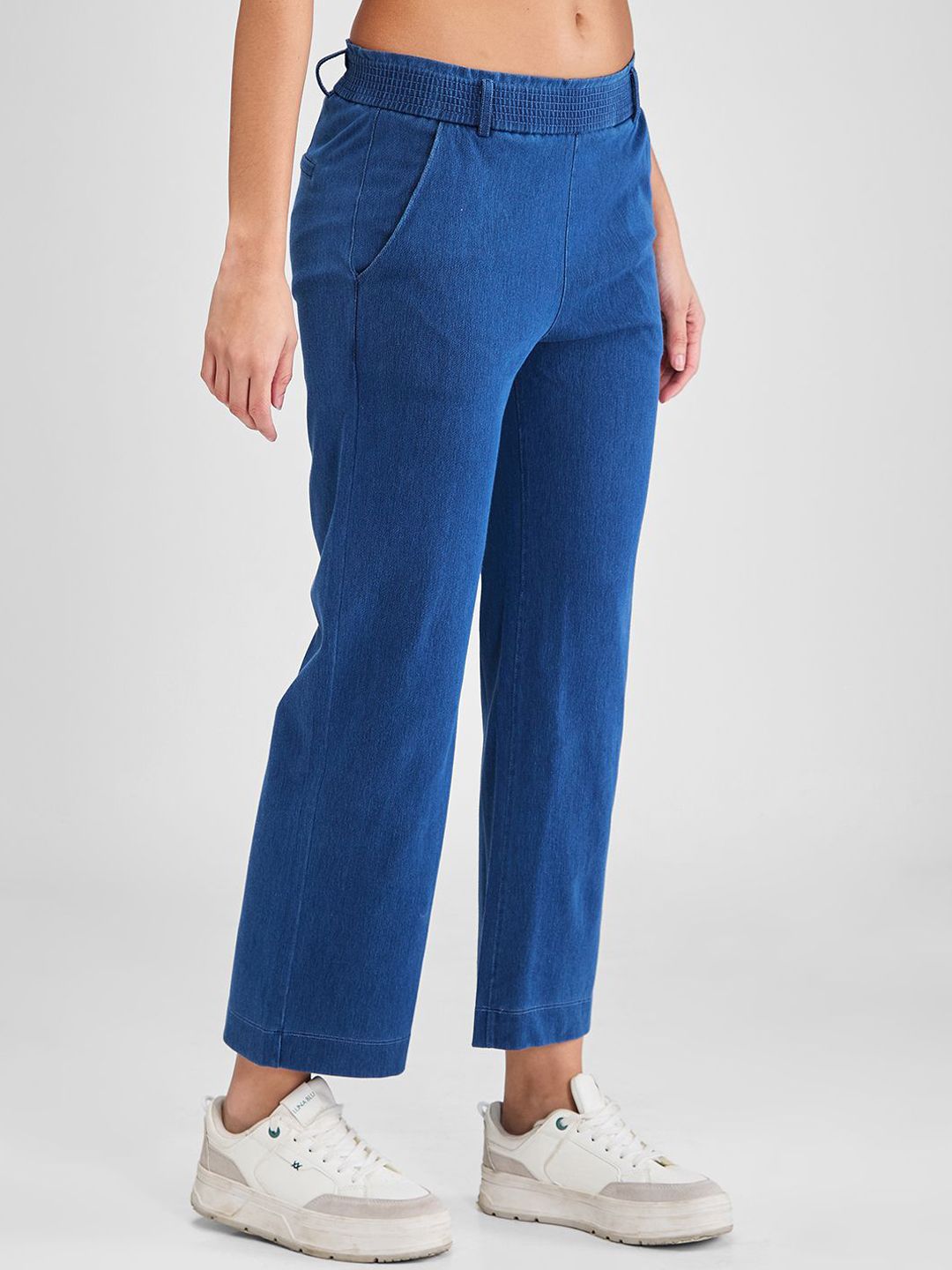 Spykar Women Wide Leg High Rise Trousers