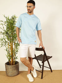 Thomas Scott Men Solid V-Neck Cotton Boxy T-Shirt