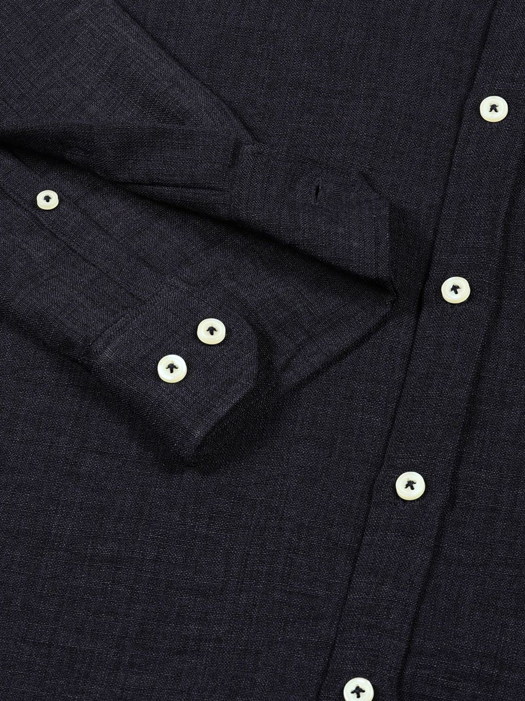 Thomas Scott Men Premium Button-Down Collar Solid Linen Casual Shirt