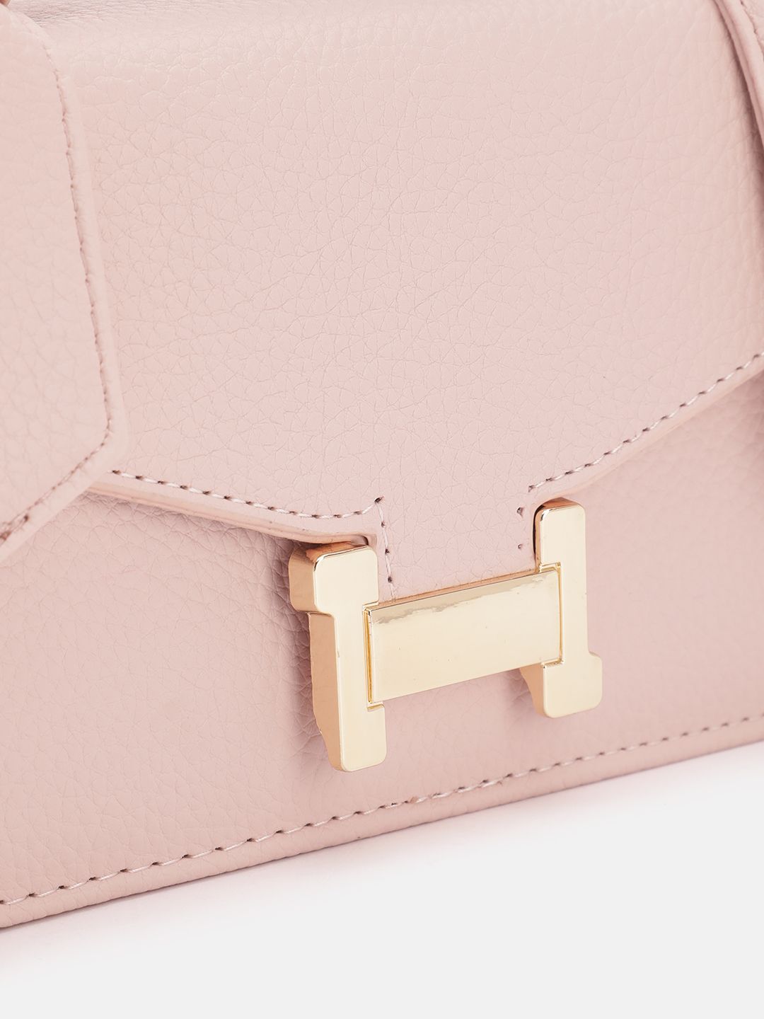 DressBerry Brand Logo Embossed Textured Satchel