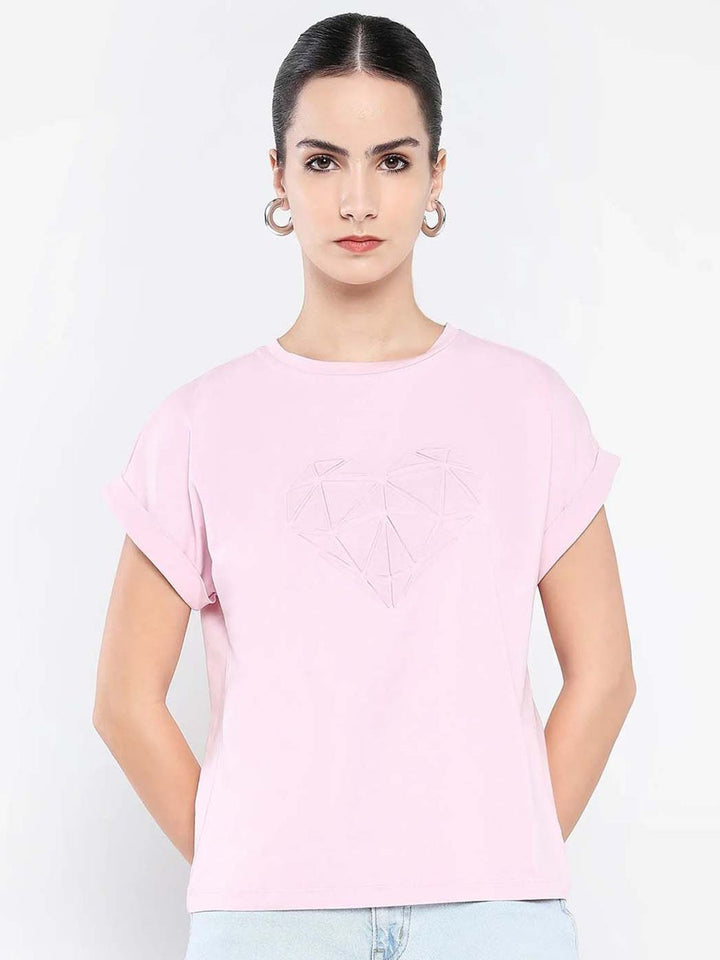 RAREISM Women Graphic Printed Round Neck Cotton Relaxed Fit T-shirt