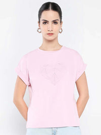 RAREISM Women Graphic Printed Round Neck Cotton Relaxed Fit T-shirt