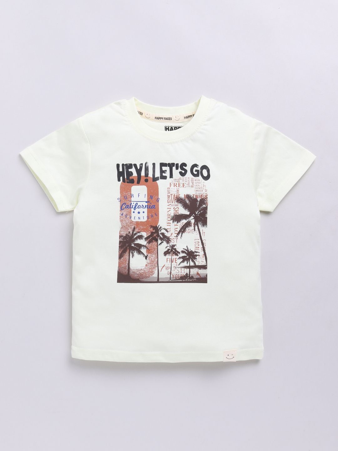 Happy Faces Kids Boys Printed Pure Cotton T-Shirt