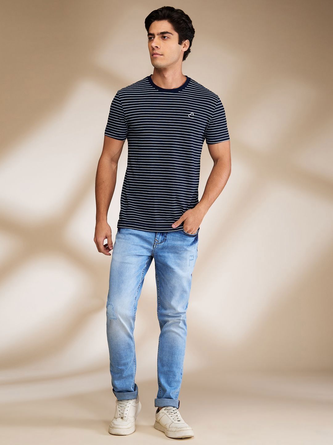 Being Human Men Striped Pockets T-shirt