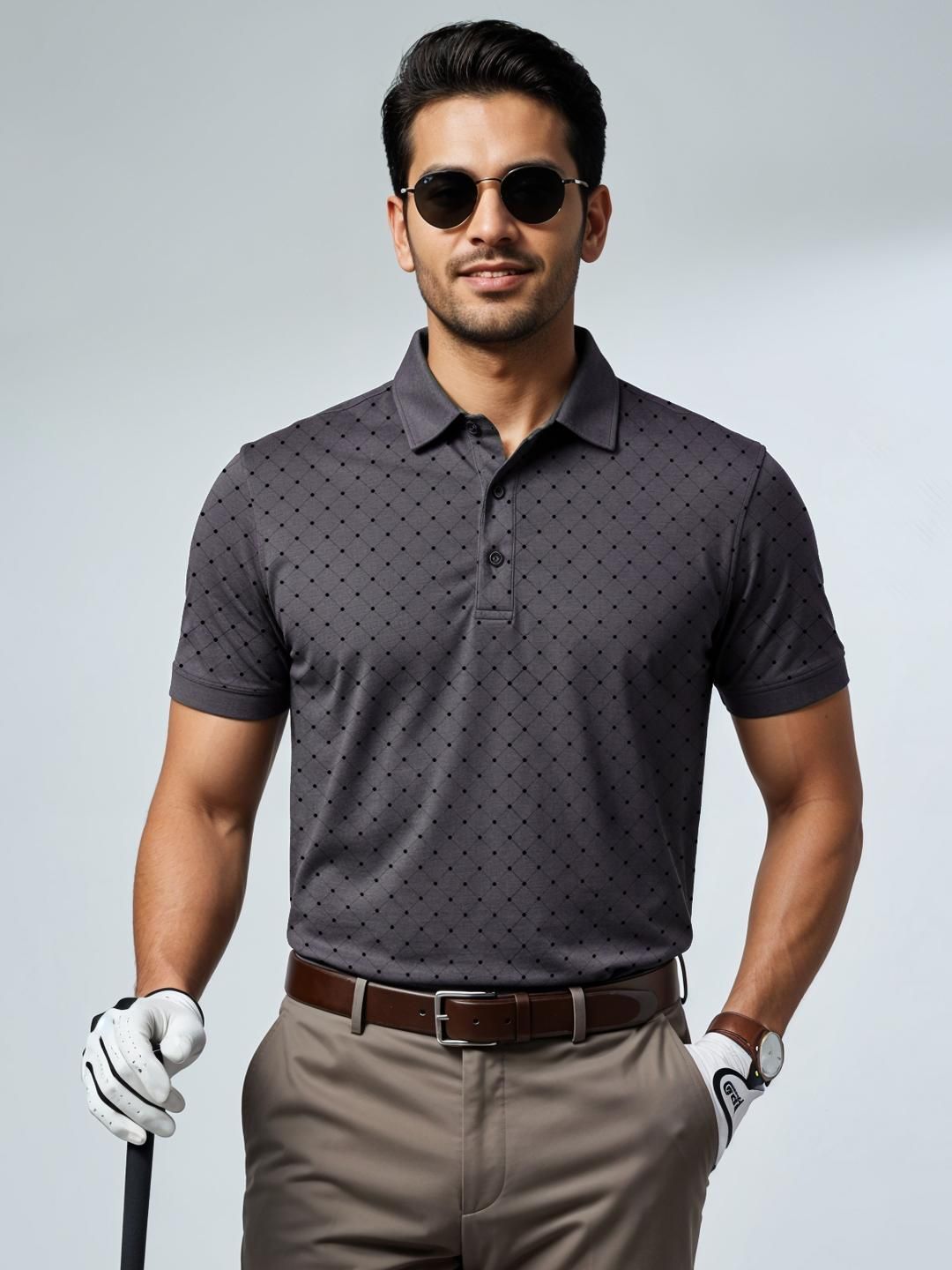 Tshirts ADRO Men Grey Cotton
