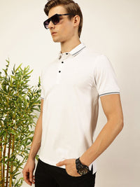 Thomas Scott Men Solid Polo Collar Cotton T-shirt