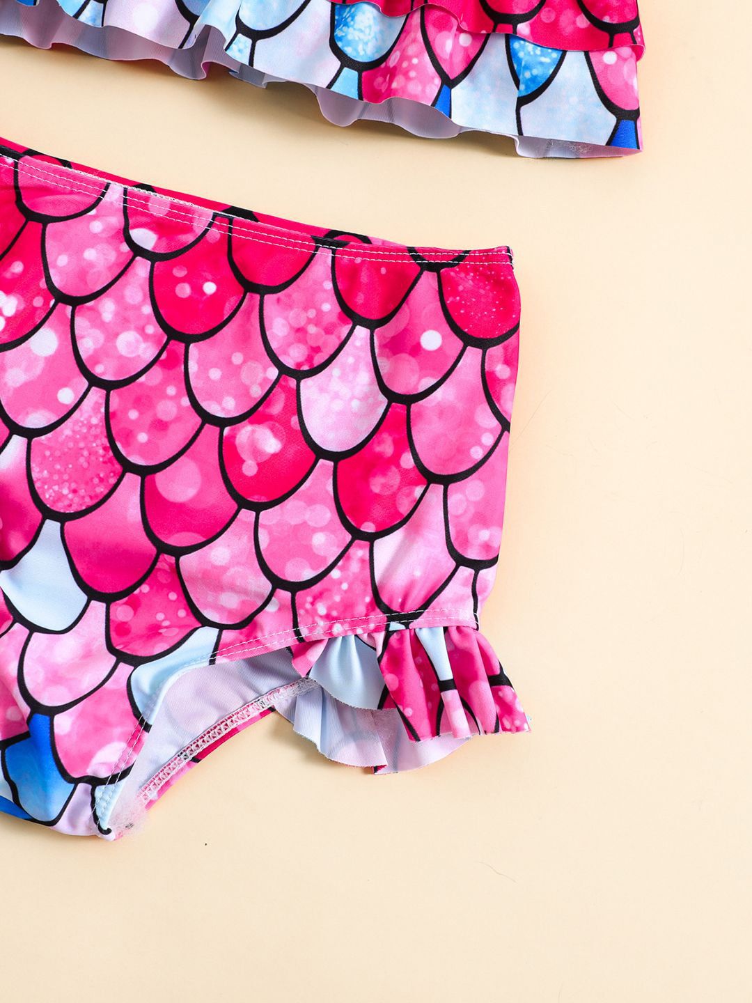 YK Girls Printed Top & Shorts Swim Set