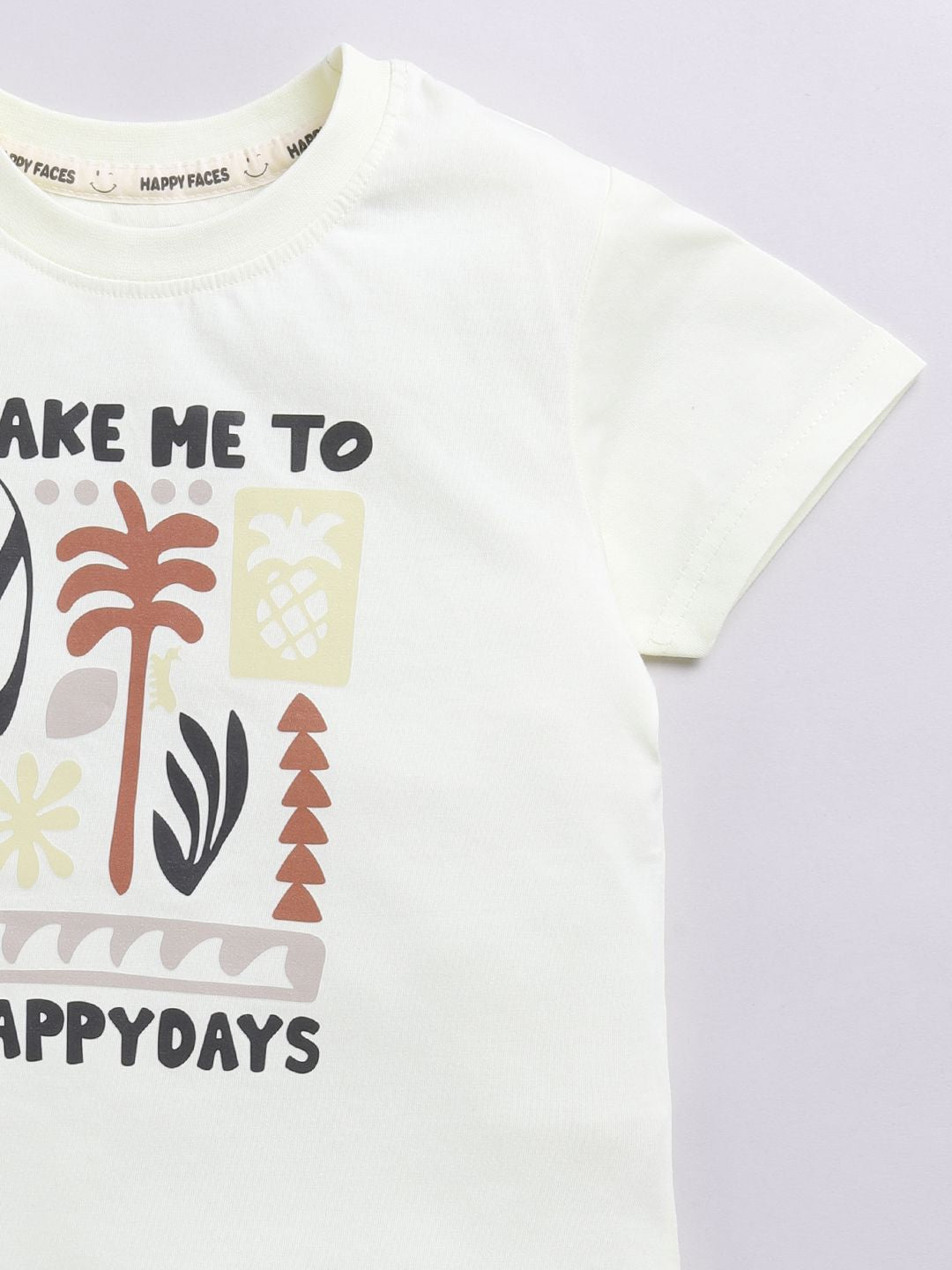 Happy Faces Kids Boys Printed Pure Cotton T-Shirt