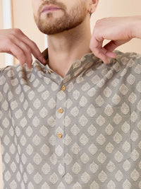 See Designs Ethnic Motifs Woven Design Mandarin Collar Straight Kurta With Pyjamas