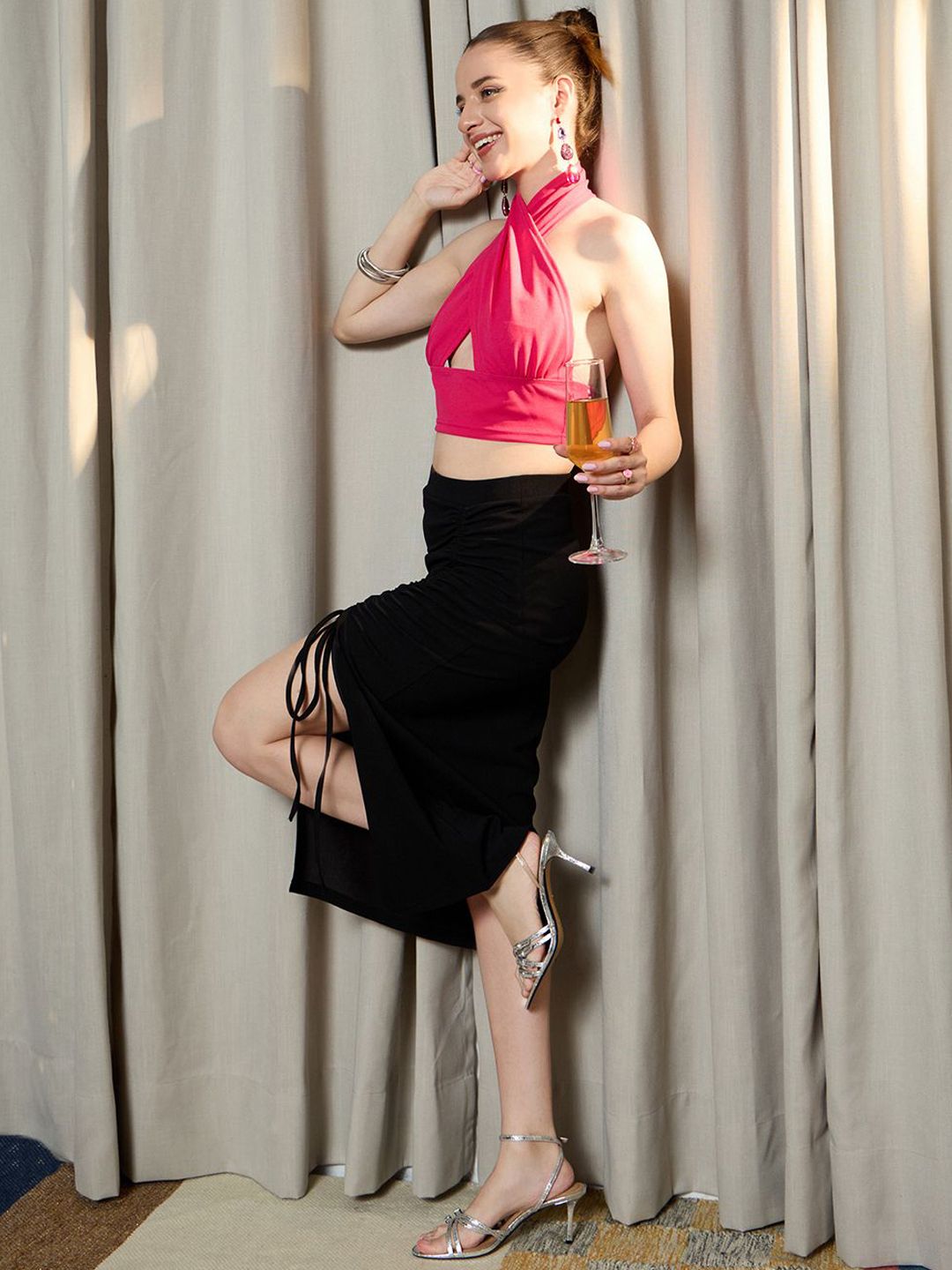 Berrylush Women Straight Midi Skirt