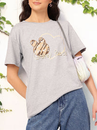DressBerry Bunny Bun Printed Drop Sleeves T-shirt