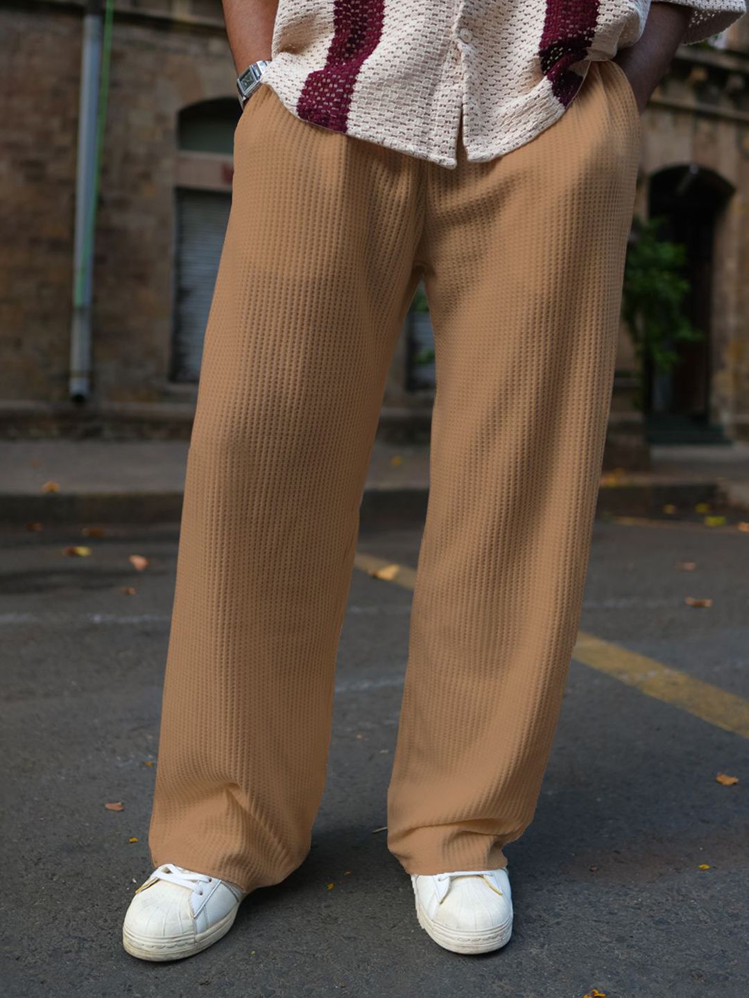 Powerlook Men Waffle Loose Fit Trousers