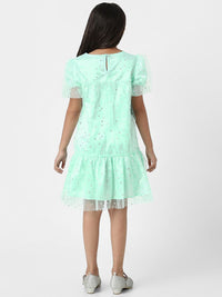 Nauti Nati Embellished Puff Sleeve A-Line Dress