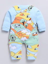 Moms Love Infant Boys Graphic Printed Cotton Dungaree & Sweatshirt