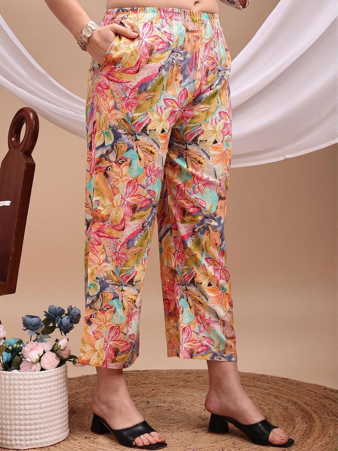 KALINI Women Pink Viscose Rayon Kurta Sets