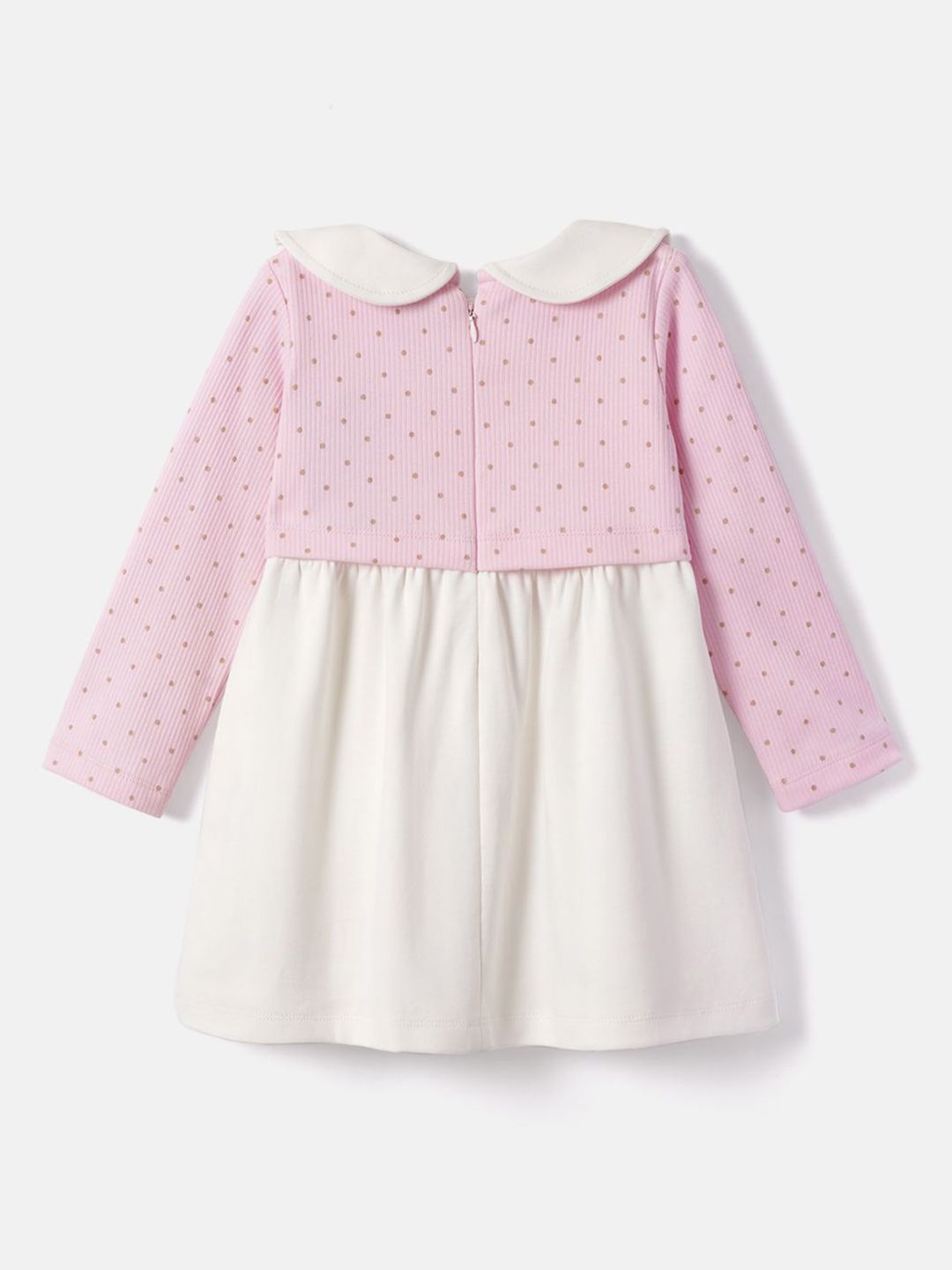 Nauti Nati Girls Polka Dot Cotton  Peter Pan Collar A-Line Dress