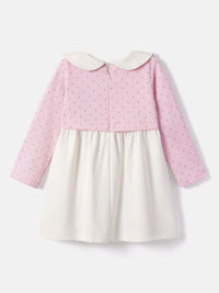 Nauti Nati Girls Polka Dot Cotton  Peter Pan Collar A-Line Dress
