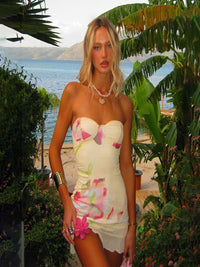 DressBerry Women Strapless Bodycon Mini Dress