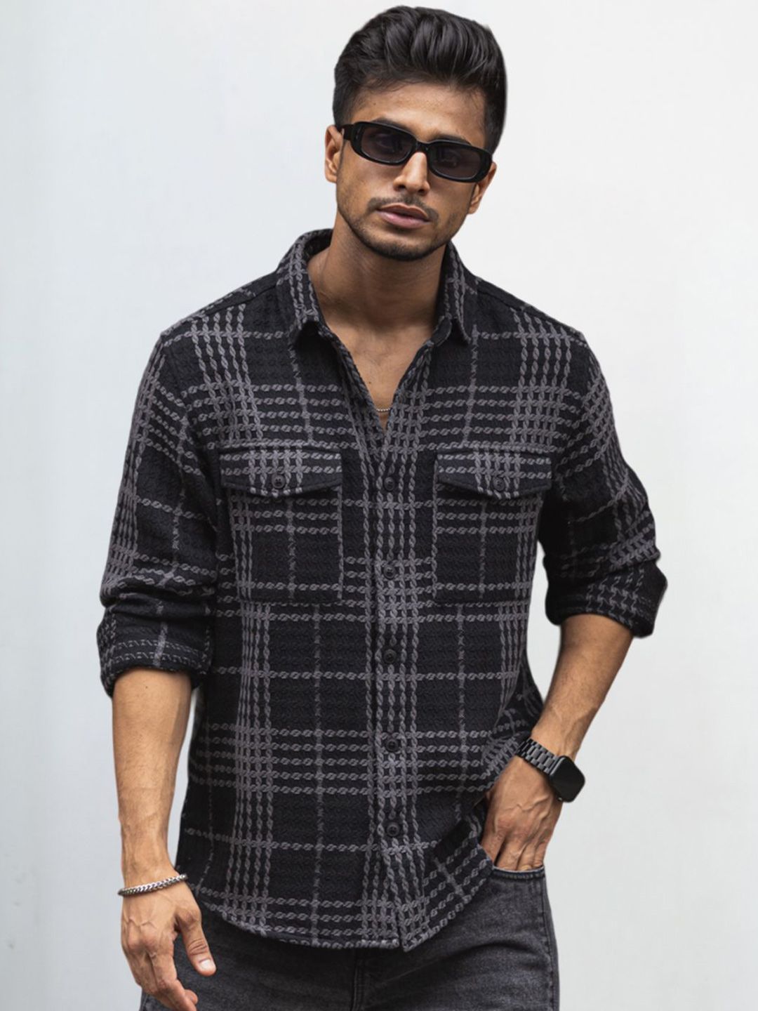 Powerlook Men Opaque Checked Casual Shirt