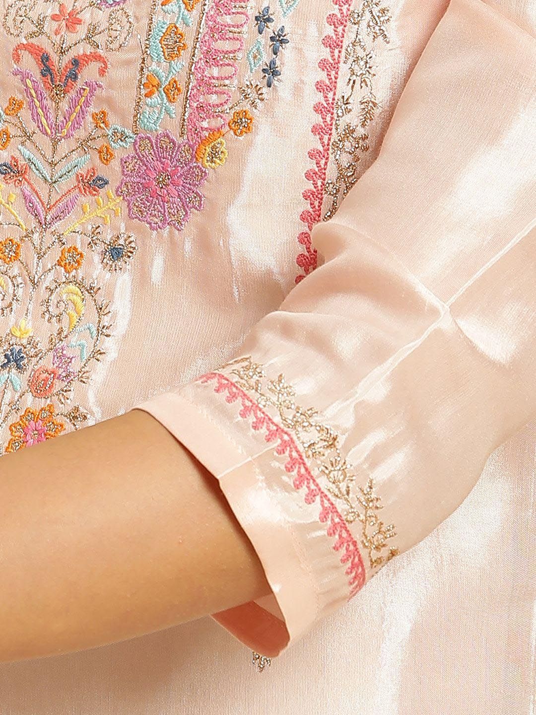 W Floral Embroidered Thread Work A-Line Kurta