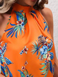 DressBerry Floral Print Halter Neck Top
