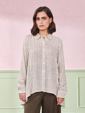 AND Women Striped Cotton Shirt Top