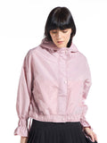 Bewakoof Women Peach Oversized Hooded Windcheater Jacket
