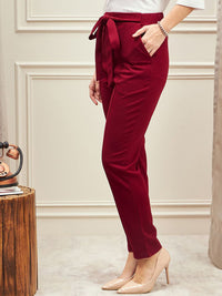 Berrylush Women Smart Skinny Fit High-Rise Trousers