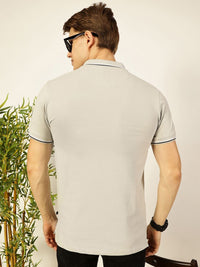 Thomas Scott Men Solid Polo Collar Cotton T-shirt