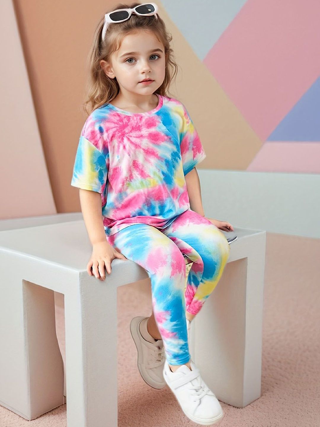 YK Girls Printed Top With Shorts