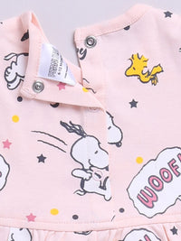 Happy Faces Infant Girls Snoopy Printed Pure Cotton A-Line Dress