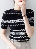 DressBerry Geometric Print Chiffon Top