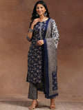 Libas Floral Printed Pure Cotton Kurta with Trousers & Dupatta
