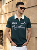 Powerlook Typography Embroidered Polo Collar Cotton T-shirt