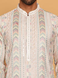 Jompers Men Embroidered Sequins Straight Kurta