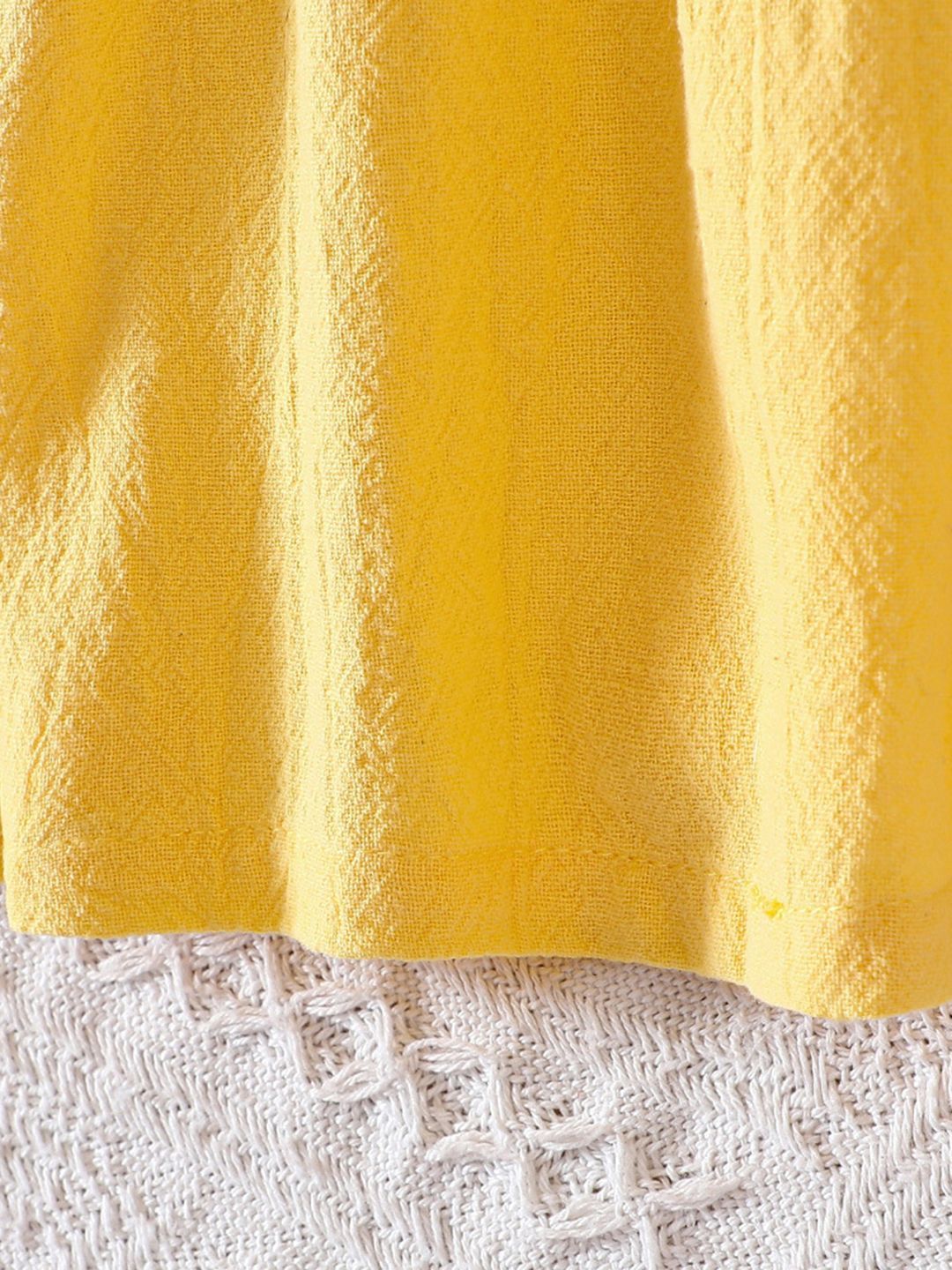 YK Girl Floral Embroidered Round Neck Peplum Dress