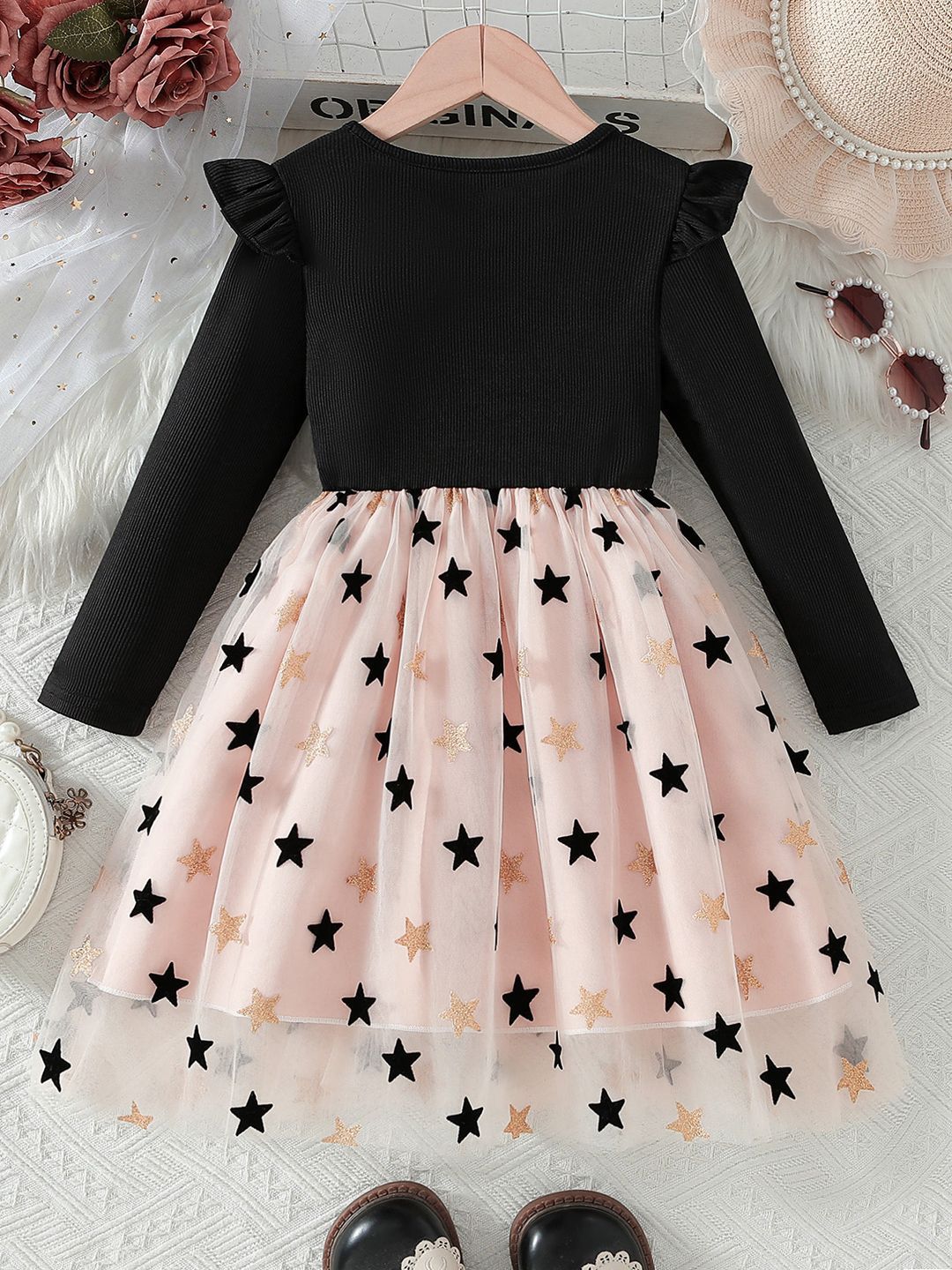 YK Print Fit & Flare Dress