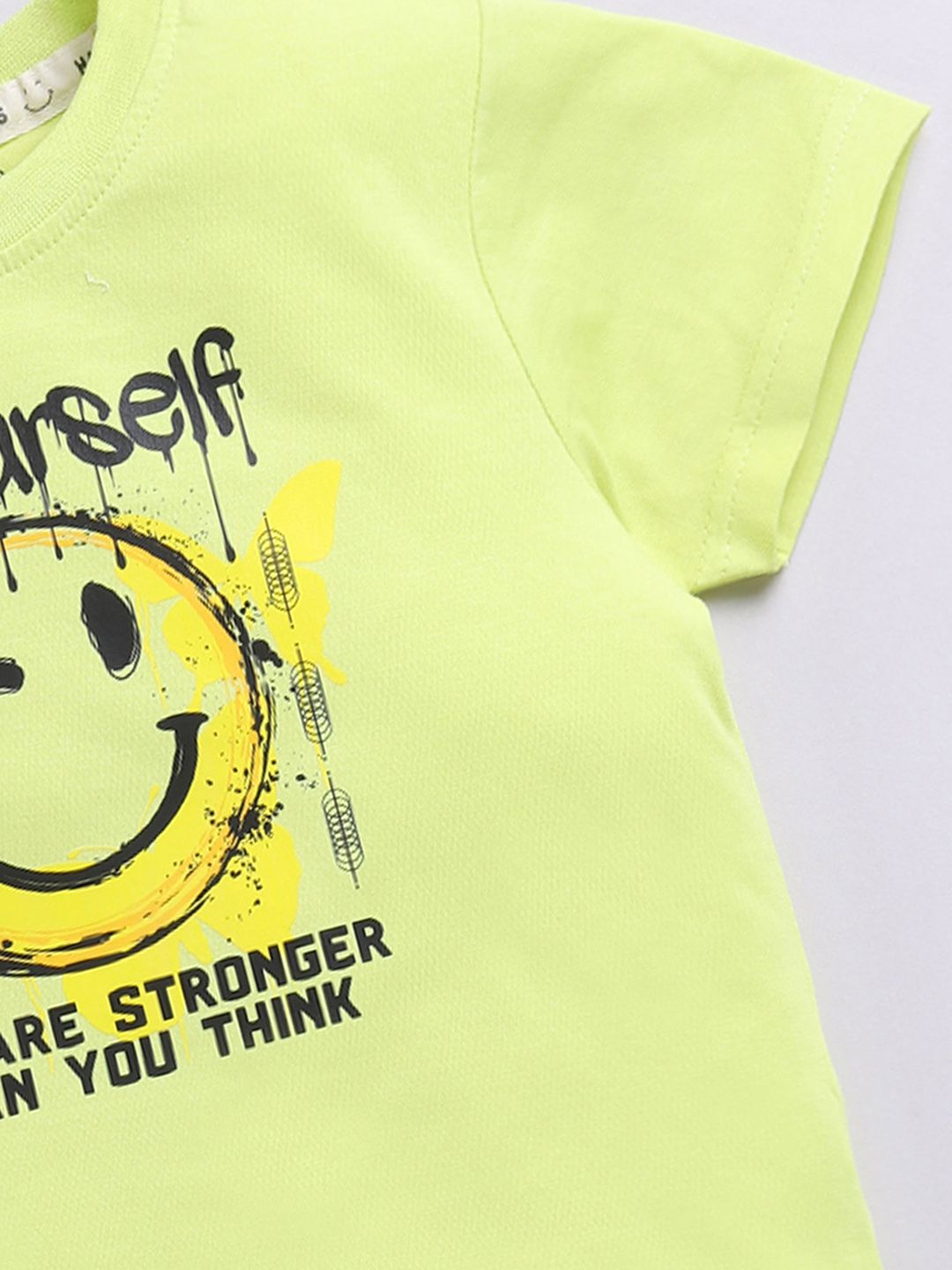 Happy Faces Boys Pure Cotton Typography & Graphic Printed T-shirt