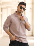Powerlook Men Self Design Polo Collar T-shirt