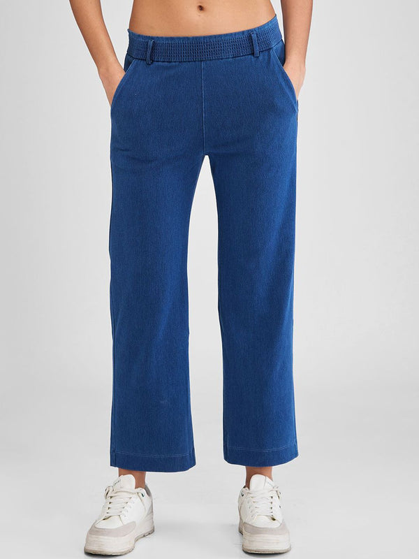 Spykar Women Wide Leg High Rise Trousers