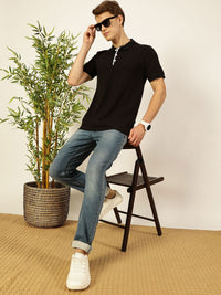 Thomas Scott Men Solid Polo Collar Cotton T-shirt