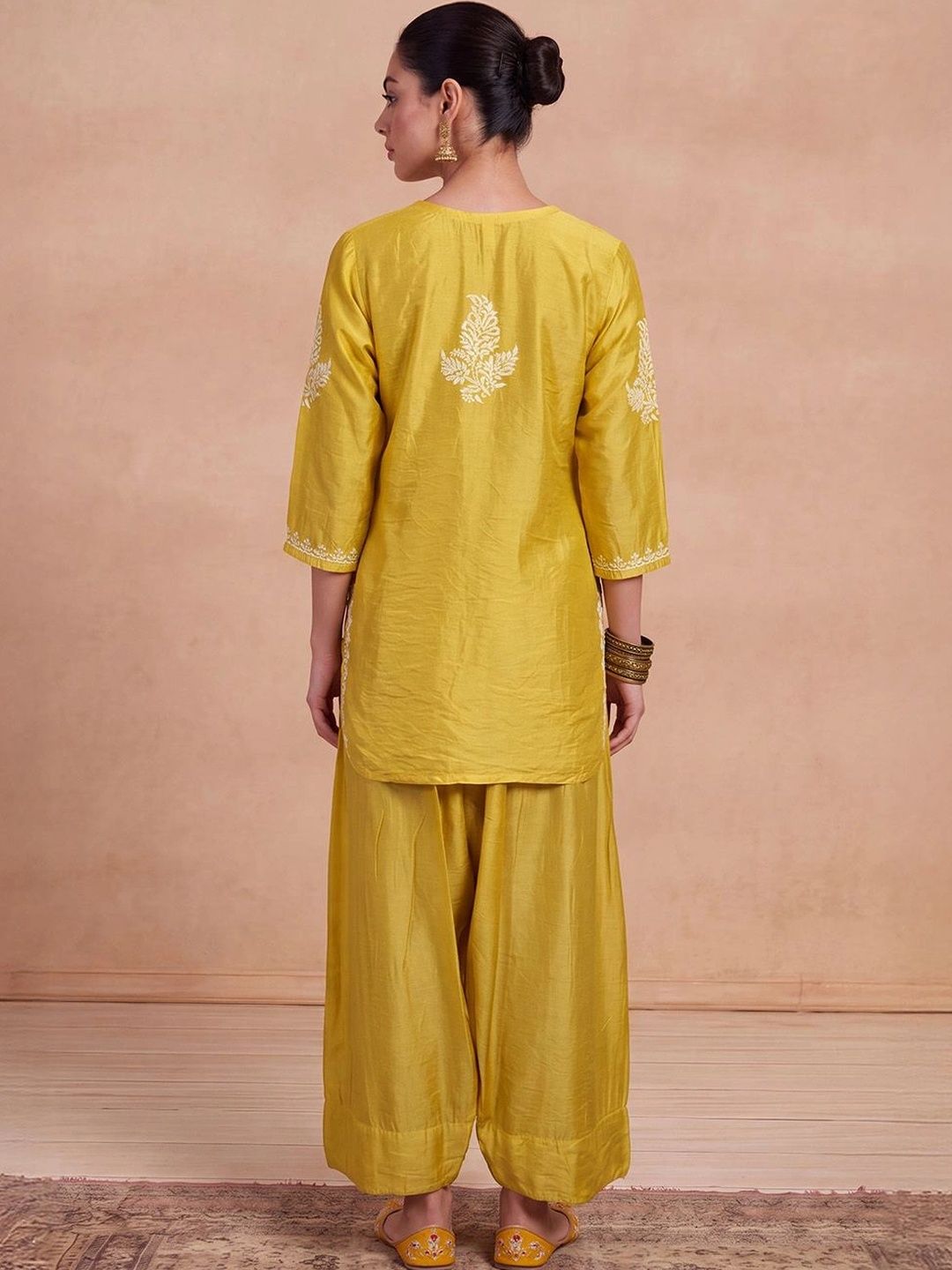 House of Chikankari Women Ethnic Motifs Embroidered Regular Chikankari Kurta with Patiala