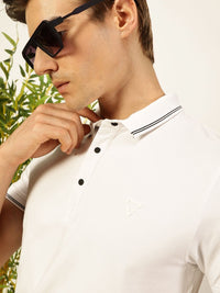 Thomas Scott Men Solid Polo Collar Cotton T-shirt