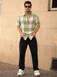 Powerlook Men Green Structured Checks Shirt