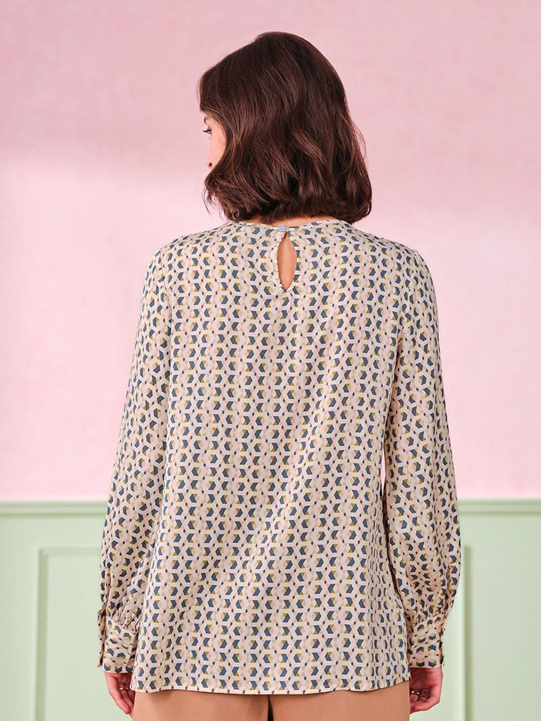 AND Geometric Print Top