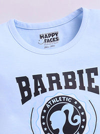Happy Faces Girls Barbie Printed Pure Cotton Fit & Flare Dress